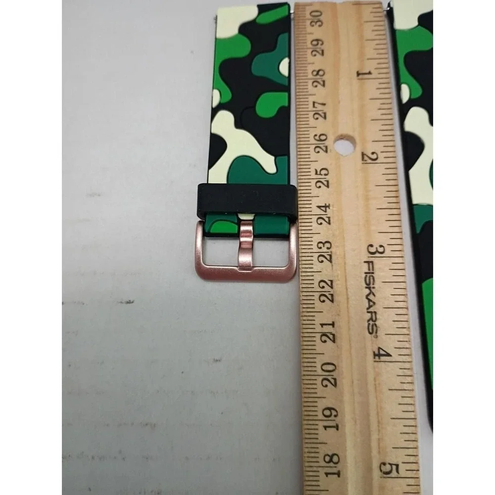 Galaxy Active 2 Camouflage Silicone Watch Band Quick Release Strap 20mm 22mm New